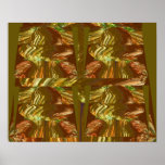 VOLCANO Graphic : Golden Crystal Formations Posters