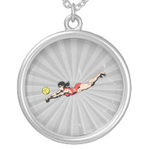 volley ball dive female volleyball player custom jewelry
