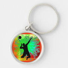 Volley Ball Service Fireworks Key Chain