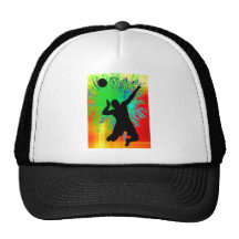 Volley Ball Service Fireworks Trucker Hats