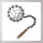 volley ball spikes mace graphic poster