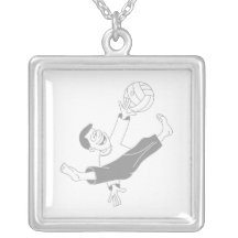 Volleyball boy grey pendants