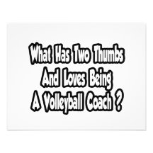 Volleyball Coach Joke...Two Thumbs Invitations
