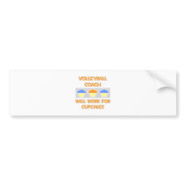 Volleyball Coach ... Will Work For Cupcakes bumper stickers