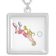 Volleyball Girl Dive Pendants