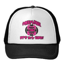 Volleyball is My Life Hot Pink/Black Mesh Hat