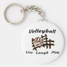 Volleyball: Live Laugh Play Key Chain