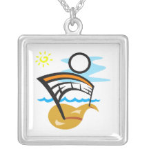 Volleyball Net & Ball Custom Necklace