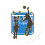 Volleyball Player Spiking Blocking Ball Indoor Stickers