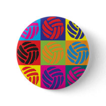 Volleyball Pop Art Pins