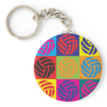 Volleyball Pop Art keychains