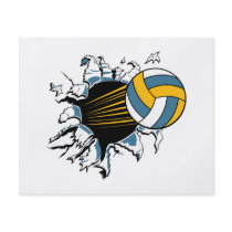 volleyball ripping through blue and gold full colour flyer