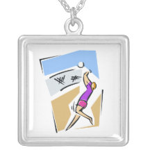 Volleyball spike girl pendants