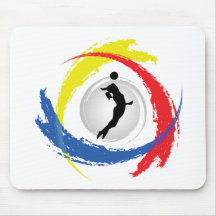 Volleyball Tricolor Emblem (Female) Mouse Pads