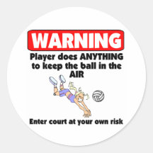 VolleyChick Warning Sticker