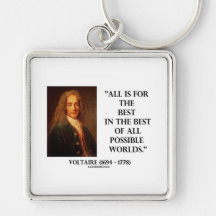 Voltaire All Is For The Best In The Best Of All Key Chain