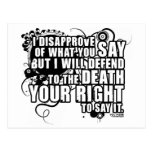 Voltaire Quote (B&W) Post Card