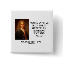 Voltaire Work Saves Us Three Great Evils Boredom Pins
