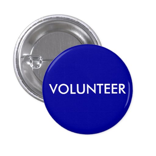 VOLUNTEER 3 CM ROUND BADGE | Zazzle