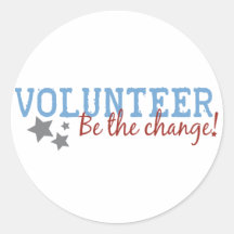 Volunteer Be The Change Sticker
