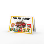 Volunteer Fire Truck Party Invitation Greeting Card