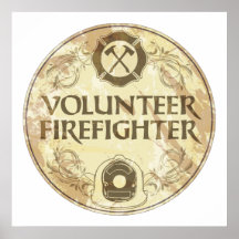 Volunteer Firefighter Grunge Posters