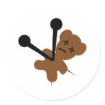 voodoo teddy needles brown bear stickers