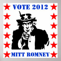 VOTE 2012 MITT ROMNEY stars Poster