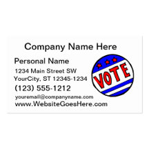 VOTE circle seal with stars and stripes red blue Business Cards