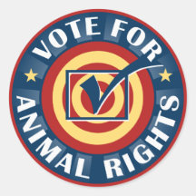 Vote for Animal Rights Stickers