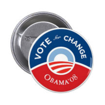 Vote for Change Obama Button