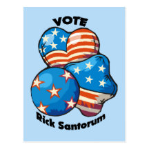 Vote for Rick Santorum Post Cards