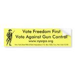Vote Freedom First Vote Against Gun Control Bumper Stickers