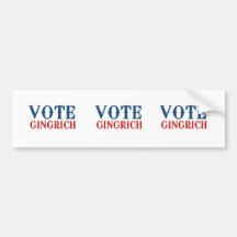 VOTE GINGRICH 2012 BUMPER STICKERS