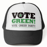 Vote Green! Vote Green Party! hats