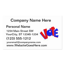 VOTE in red and blue text bouncy election swag Business Card