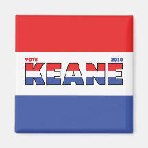 Vote Keane 2010 Elections Red White and Blue Magnet