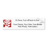 Vote Labour Bumper Sticker bumper stickers