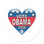Vote Obama 2008 Round Stickers