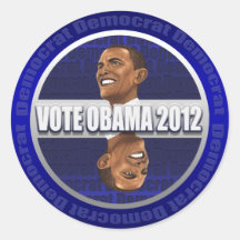 Vote Obama 2012 Obama Caricature Stickers