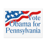 Vote Obama for Pennsylvania postcards