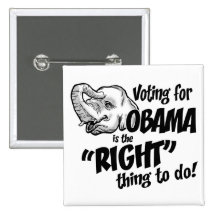 Vote Obama Right Thing Button