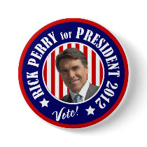 Vote Rick Perry for President 2012 Pinback Buttons