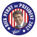 Vote Rick Perry for President 2012 stickers