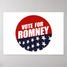 VOTE ROMNEY BUTTON POSTERS