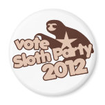 Vote Sloth Party 2012 magnets