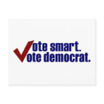 Vote Smart Vote Democrat postcards
