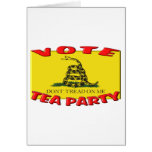 VOTE TEA PARTY (Don't Tread On Me Flag) cards
