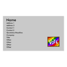 Vote the rainbow business card template