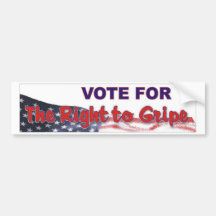 vote to gripe with flag bumper sticker